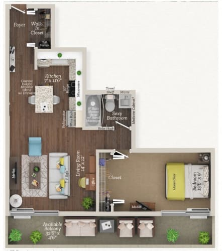 Floor Plan  Floor Plan A4 at City Club Apartments Lafayette Park, Detroit, MI