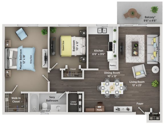 Floor Plan  plan B at Village Club of Royal Oak, Royal Oak Michigan