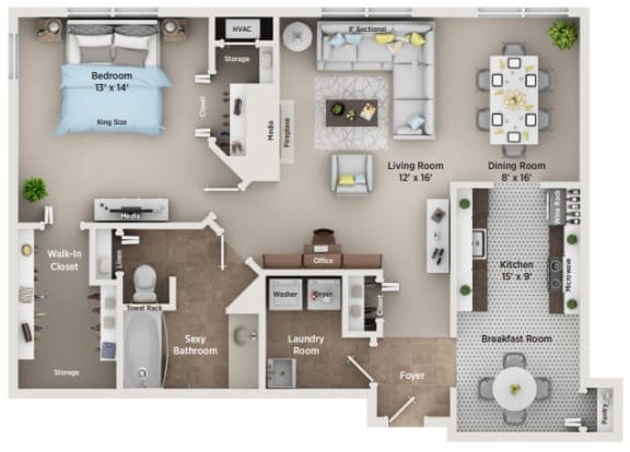 Floor Plan  A1 Floor Plan at Regents Club of Troy, Troy Michigan