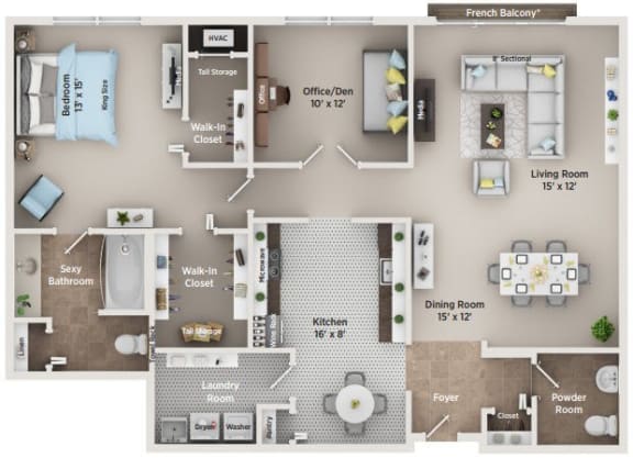 Floor Plan  A4 Floor Plan at Regents Club of Troy, Michigan, 48084