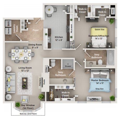 Floor Plan  C Floor Plan at Regents Club of Troy, Troy, MI