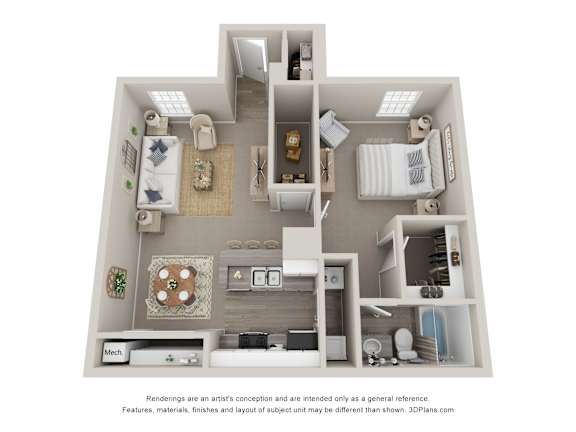 Floor Plan  a 1 bedroom floor plan 789 sft