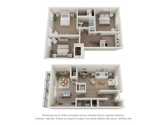 Floor Plan  a stylized view of a 2 bedroom floor plan with a bathroom and a balcony