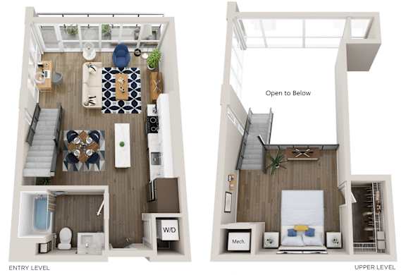 Floor Plan  Emerald L1 1 Bed 1 Bath 741 Square feet