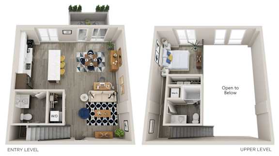 Floor Plan  Emerald L6 1 Bed 1.5 Bath 931 Square Feet Floor Plan