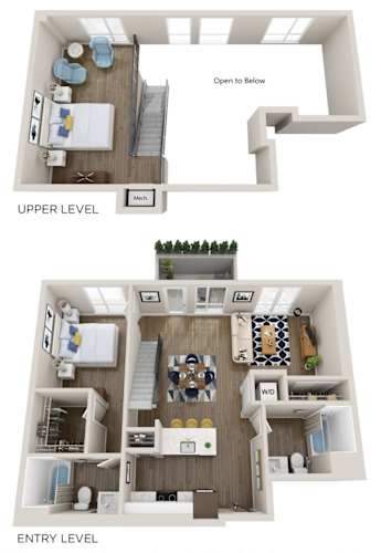 Floor Plan  Emerald L8 2 Bed 2 Bath 1085 Square Feet Floor Plan