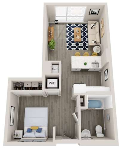 Floor Plan  S4 studio 1 bath floor plan