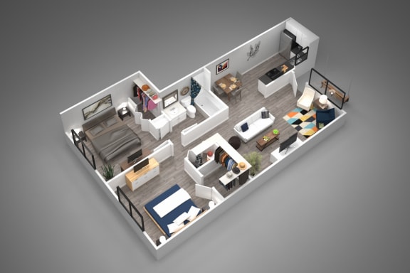 Floor Plan  2A - 2 bed 1 bath - 854 sqft at Winfield of Scottsdale, Arizona
