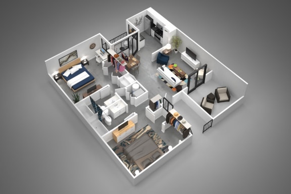 Floor Plan  2B - 2 bed 2 bath - 946 sqft at Winfield of Scottsdale, Arizona, 85251