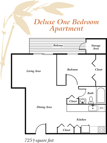 Floor Plan  Deluxe One Bedroom