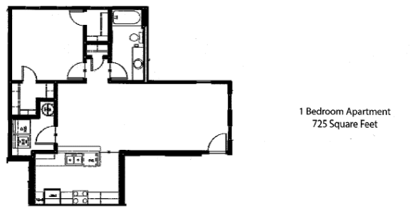Floor Plan  1 Bedroom | 1 Bath