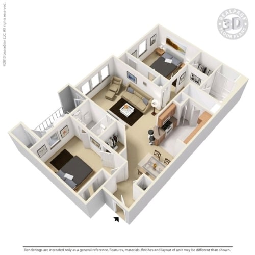 Floor Plan  this is a conceptual drawing of a 3d floor plan of a house