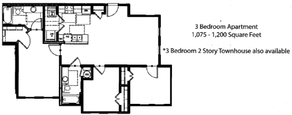 Floor Plan  3 Bedroom | 2 Bath
