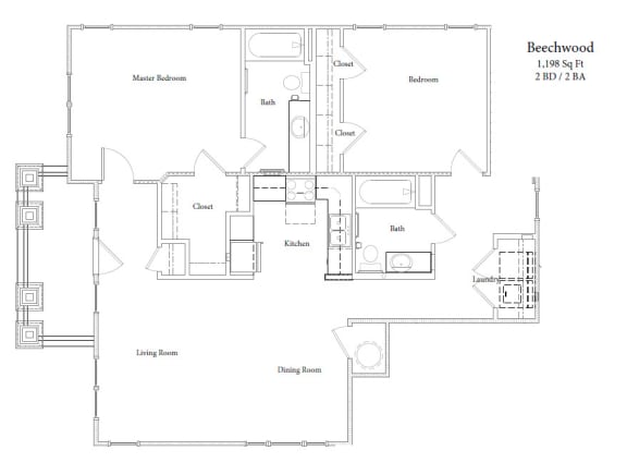 Floor Plan  Beechwood (2 BR | 2 BA)