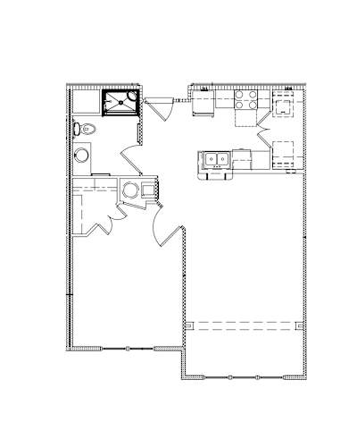 Floor Plan  1 Bedroom 20%