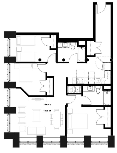 Floor Plan  a black and white floor plan of a house