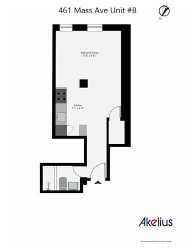 Floor Plan  Studio Floorplan Example Unit B