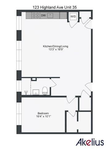 Floor Plan  one bedroom floorplan unit 35