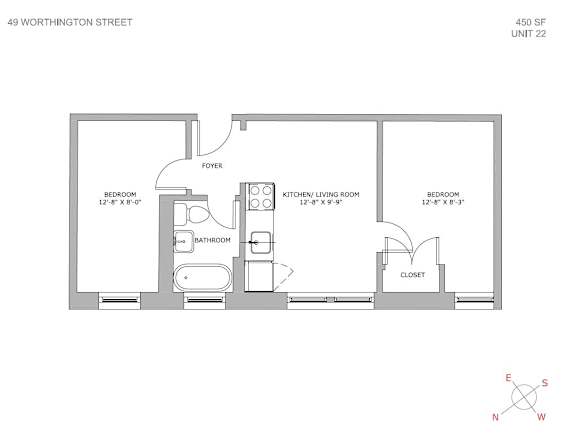 Floor Plan  a floor plan of a house with a bedroom and a bathroom