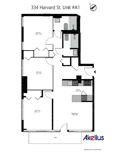 Floor Plan  3 bedroom floorplan example UnitA1