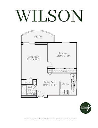 Floor Plan  One Bedroom Apartment