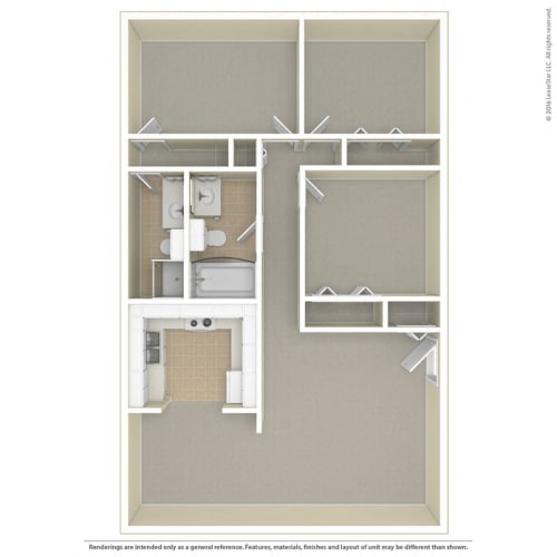 Floor Plan  a 1 bedroom floor plan with a bathroom and a closet