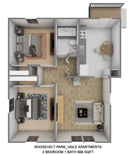 Floor Plan  Two Bedroom Apartment