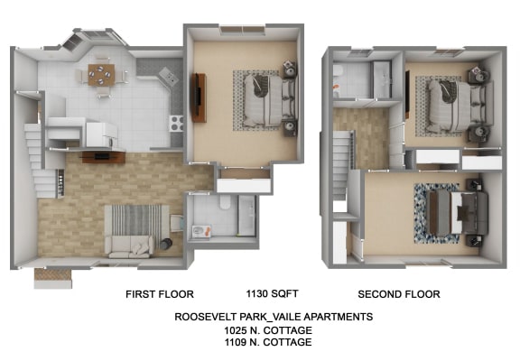 Floor Plan  Three Bedroom Two Bath Townhome