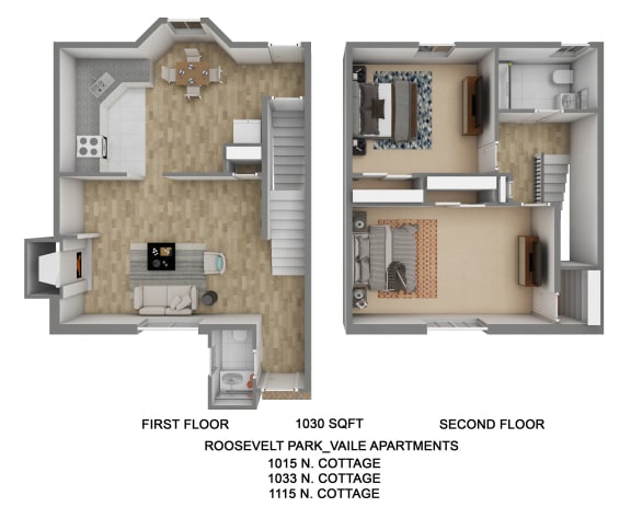 Floor Plan  Two Bedroom One and 1/2 Bath Townhome