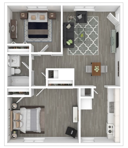 Floor Plan  a 1 bedroom floorplan with a bathroom and a living room