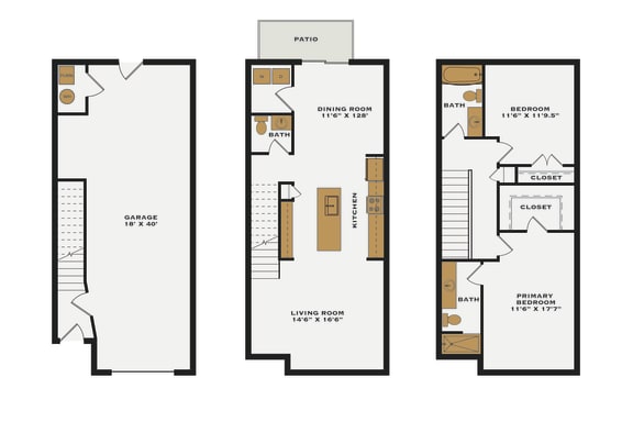 Floor Plan  Riverwalk Townhomes 2 Bedroom 2D Floor Plan