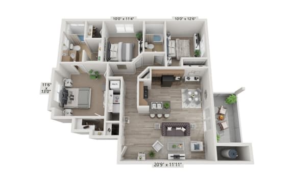 Floor Plan  a234 floor plan  1 bedroom  1199 square feet