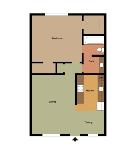 Floor Plan  One Bedroom