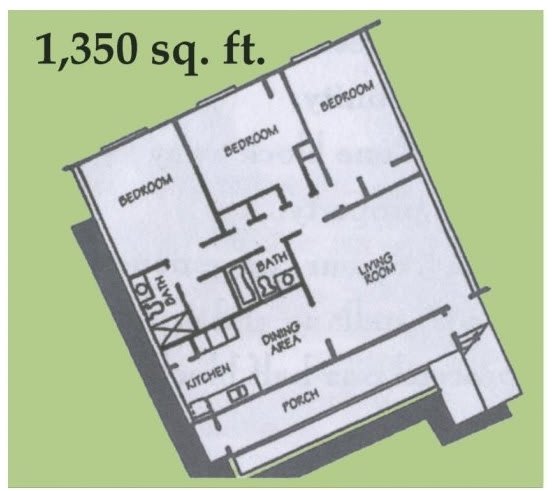 Floor Plan  3 Bedroom 2 Bath