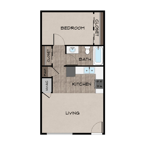Floor Plan  One Bedroom