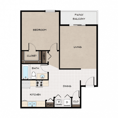 Floor Plan  1 Bedroom - Large
