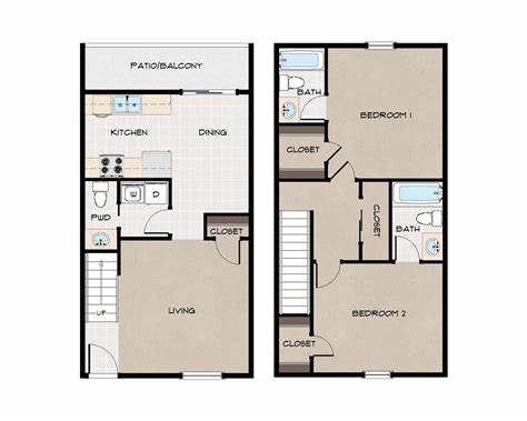 Floor Plan  2 Bedroom Townhouse