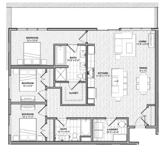 Floor Plan  a floor plan of a house with many bedrooms and a garage