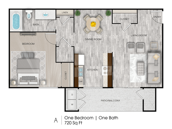 Floor Plan  the floor plan of one bedroom 1 one bath