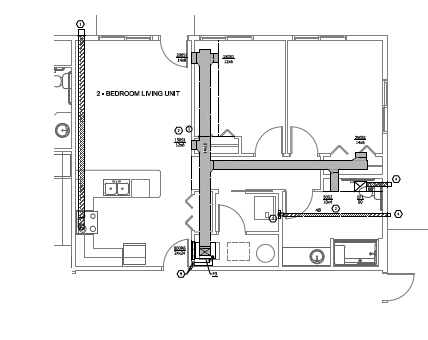 Floor Plan  A floor plan of a two bedroom unit with a detailed layout.