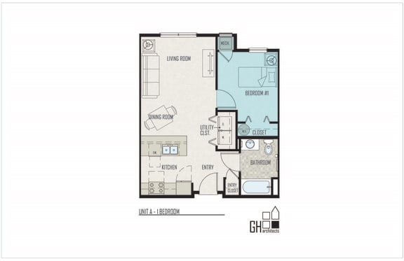 Floor Plan  1 Bedroom