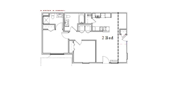 Floor Plan  A floor plan of a house with two bedrooms.