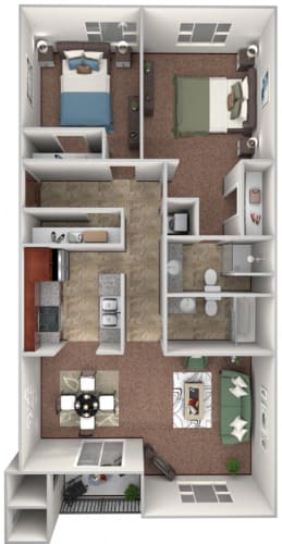 Floor Plan  a floor plan of a two bedroom apartment