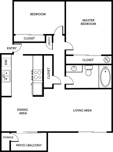 Floor Plan  a floor plan of a two bedroom apartment