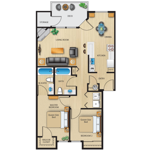 Floor Plan  Obsidian 2 bed 2 bath 933 sf