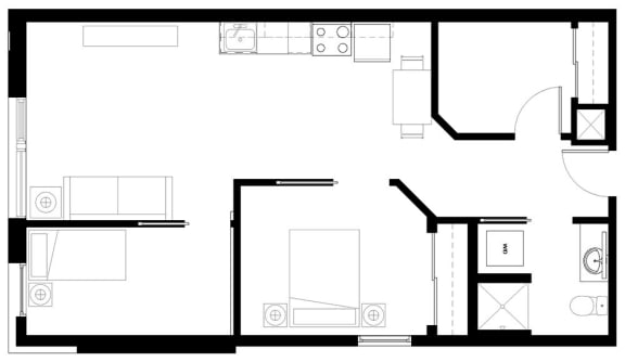Floor Plan  Corso 2-1 828 SF