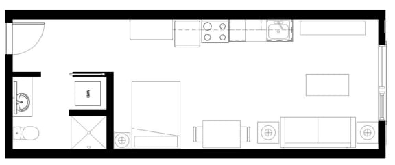 Floor Plan  Corso Studio 463 SF