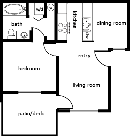 Floor Plan  Cherry Ridge 1 Bed 1 Bath 575