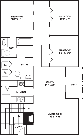 Floor Plan  3bed | 2 bath | 1311 sq ft