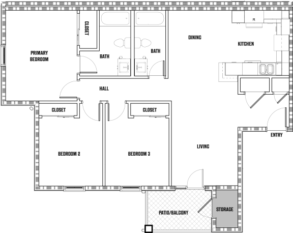Floor Plan  the floor plan shows the layout of the bedrooms and baths